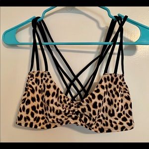 Animal print swim top